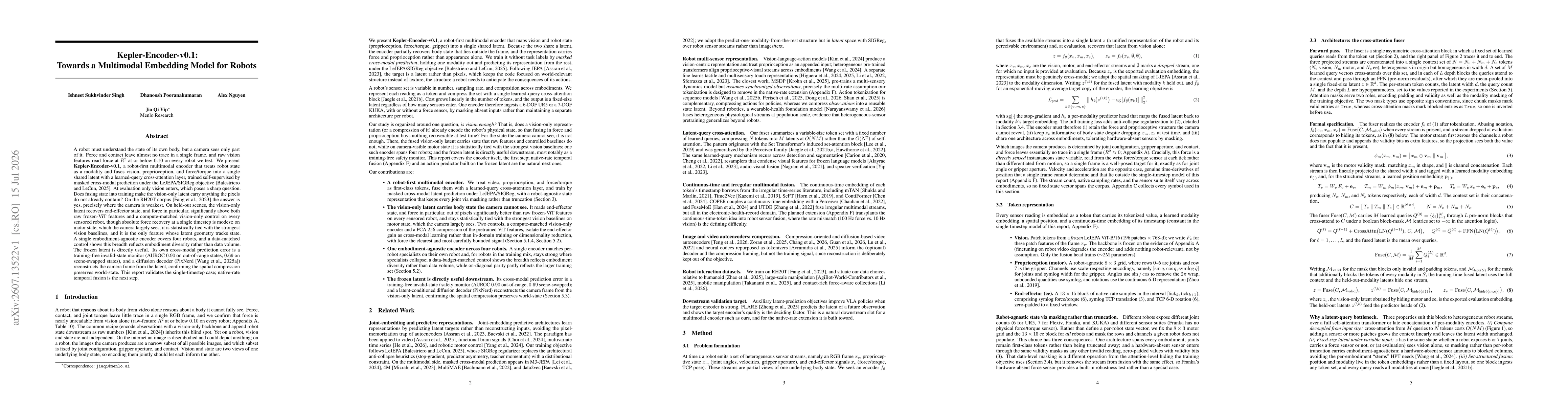 Thumbnail for Kepler-Encoder-v0.1: Towards a Multimodal Embedding Model for Robots