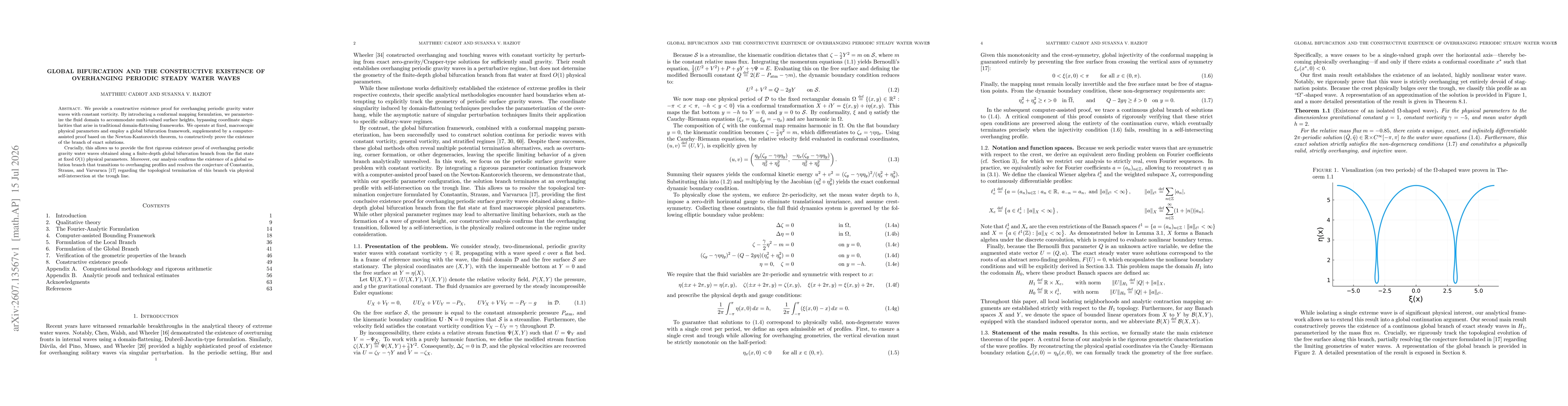 Thumbnail for Global Bifurcation and the Constructive Existence of Overhanging Periodic Steady Water Waves