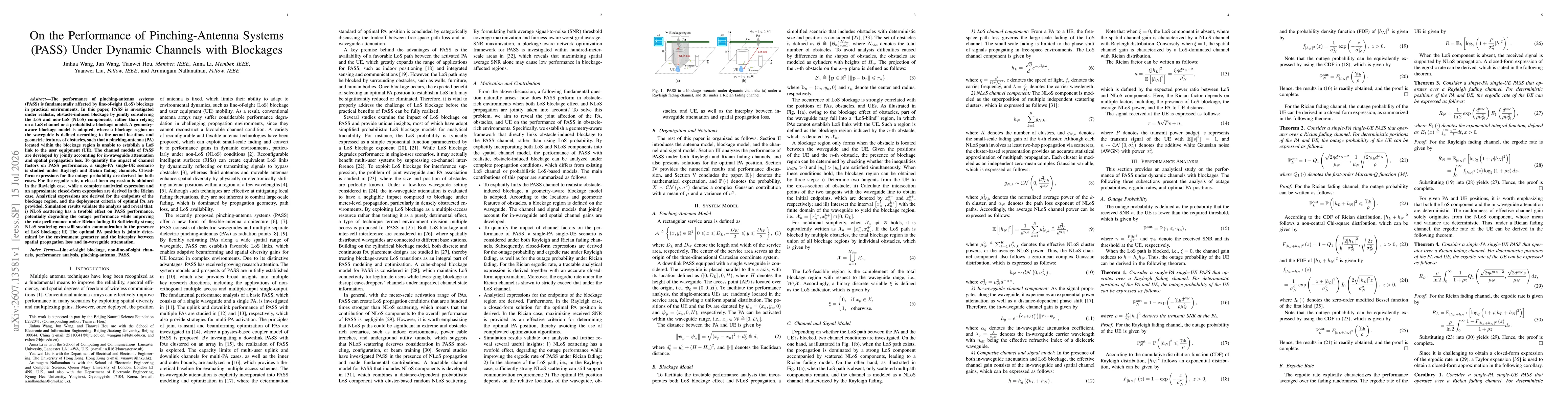 Thumbnail for On the Performance of Pinching-Antenna Systems (PASS) Under Dynamic Channels with Blockages