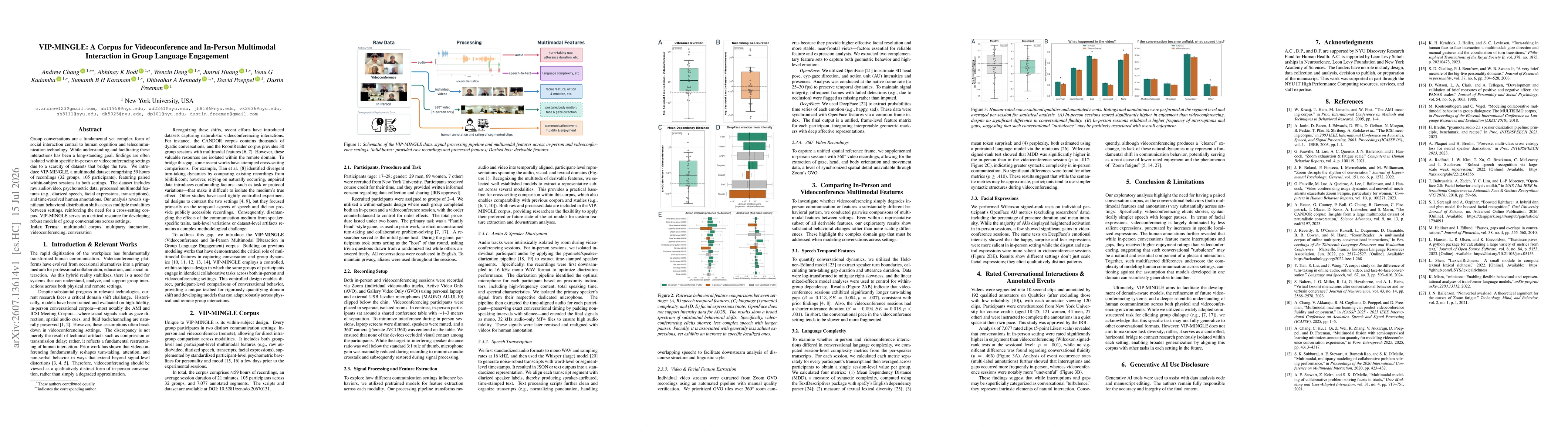 Thumbnail for VIP-MINGLE: A Corpus for Videoconference and In-Person Multimodal Interaction in Group Language Engagement