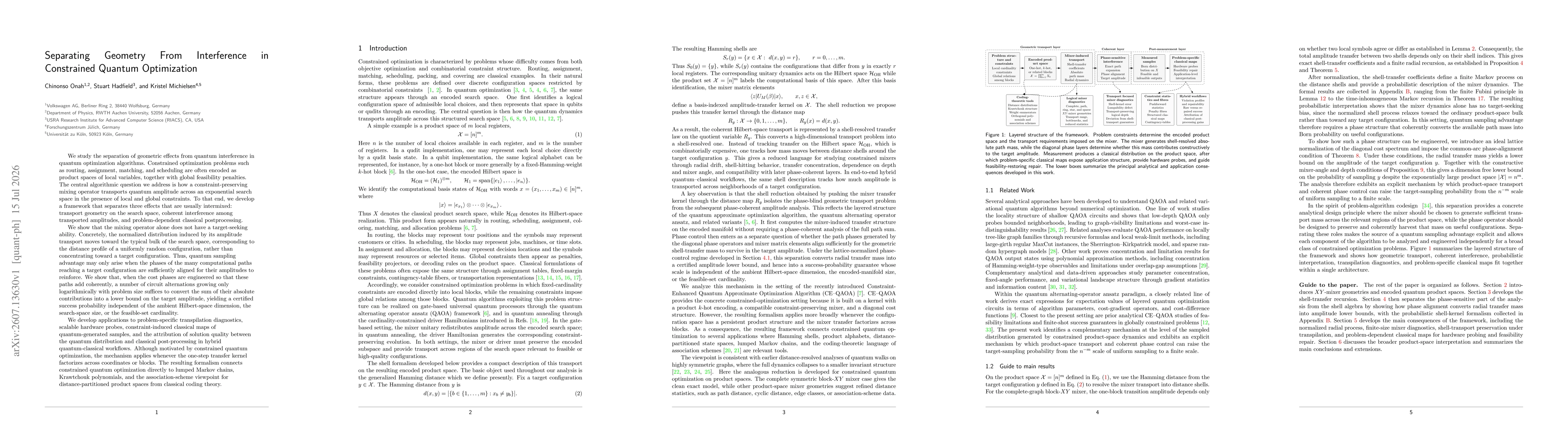 Thumbnail for Separating Geometry From Interference in Constrained Quantum Optimization