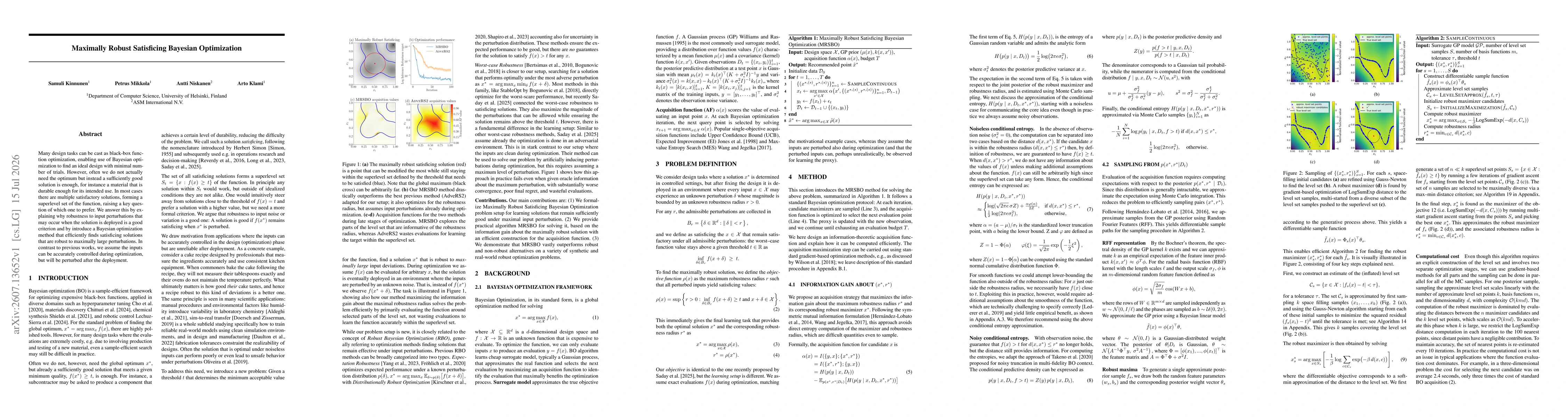 Thumbnail for Maximally Robust Satisficing Bayesian Optimization