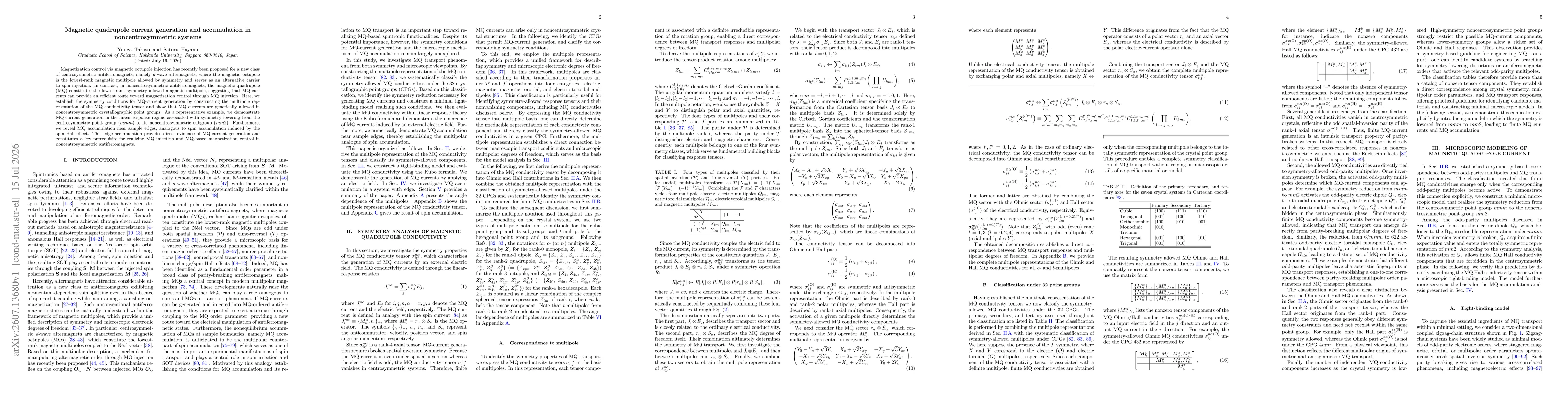 Thumbnail for Magnetic quadrupole current generation and accumulation in noncentrosymmetric systems