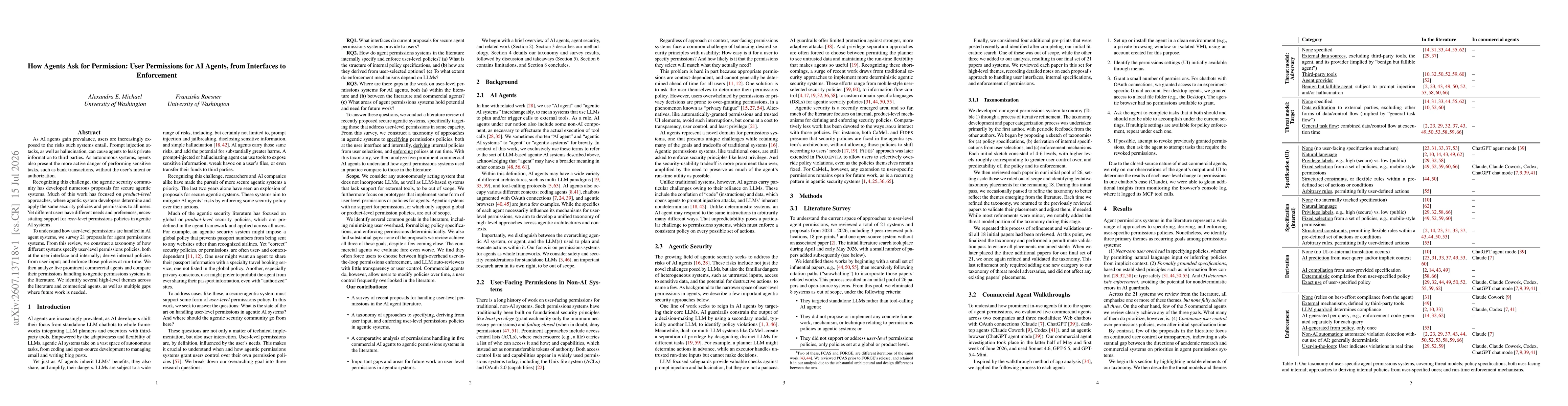 Thumbnail for How Agents Ask for Permission: User Permissions for AI Agents, from Interfaces to Enforcement