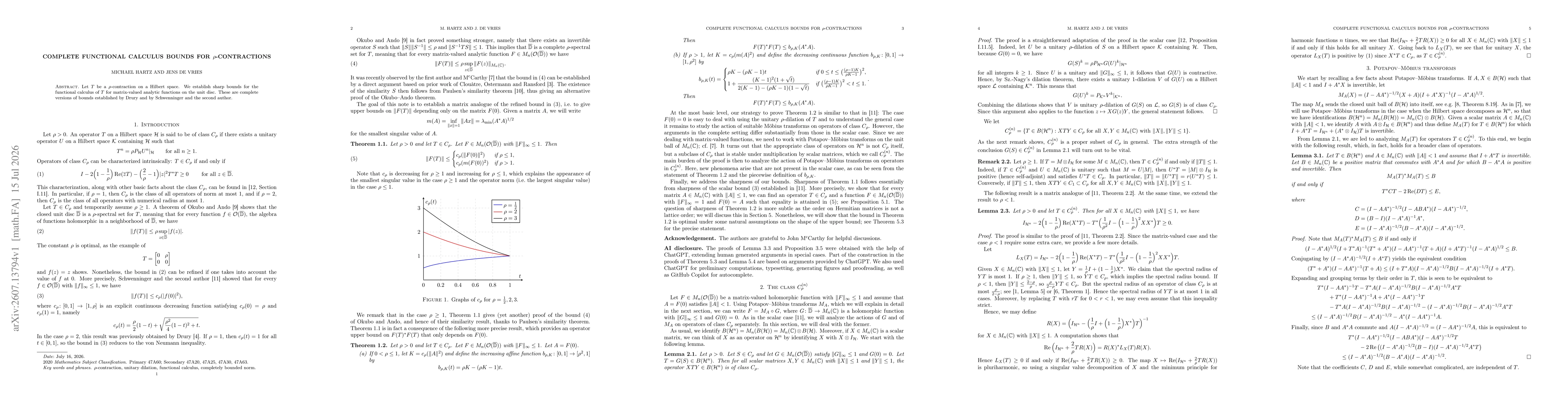 Thumbnail for Complete functional calculus bounds for $ρ$-contractions