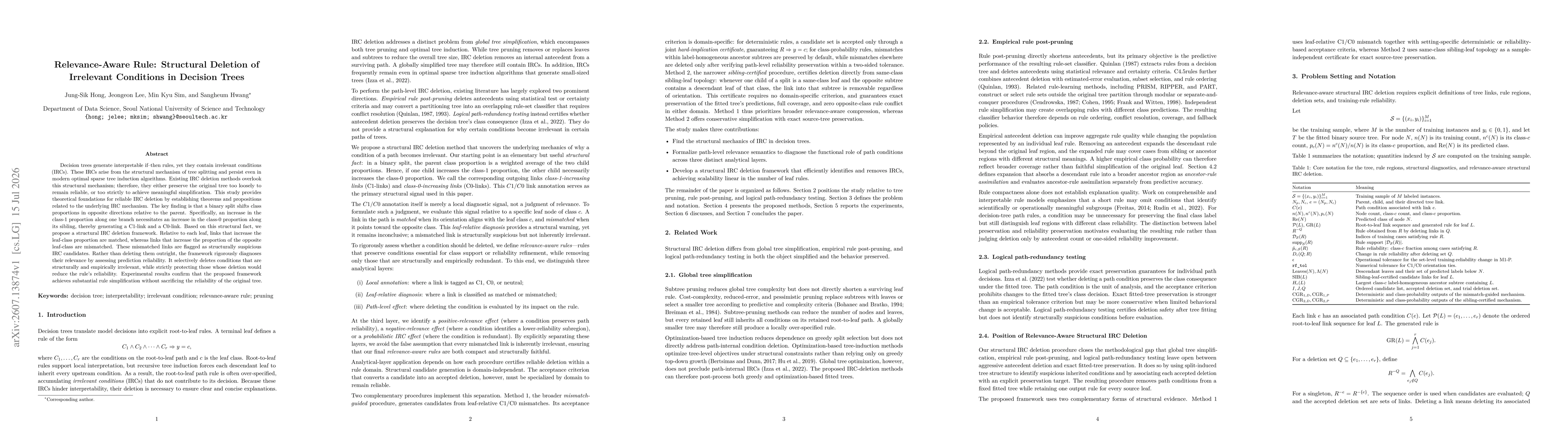 Thumbnail for Relevance-Aware Rule: Structural Deletion of Irrelevant Conditions in Decision Trees