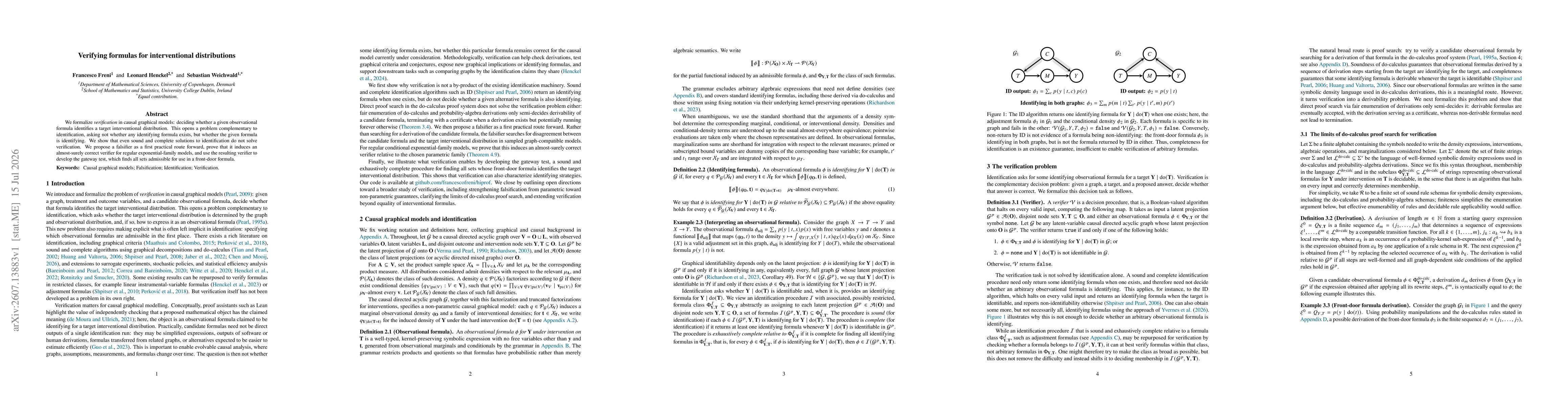 Thumbnail for Verifying formulas for interventional distributions