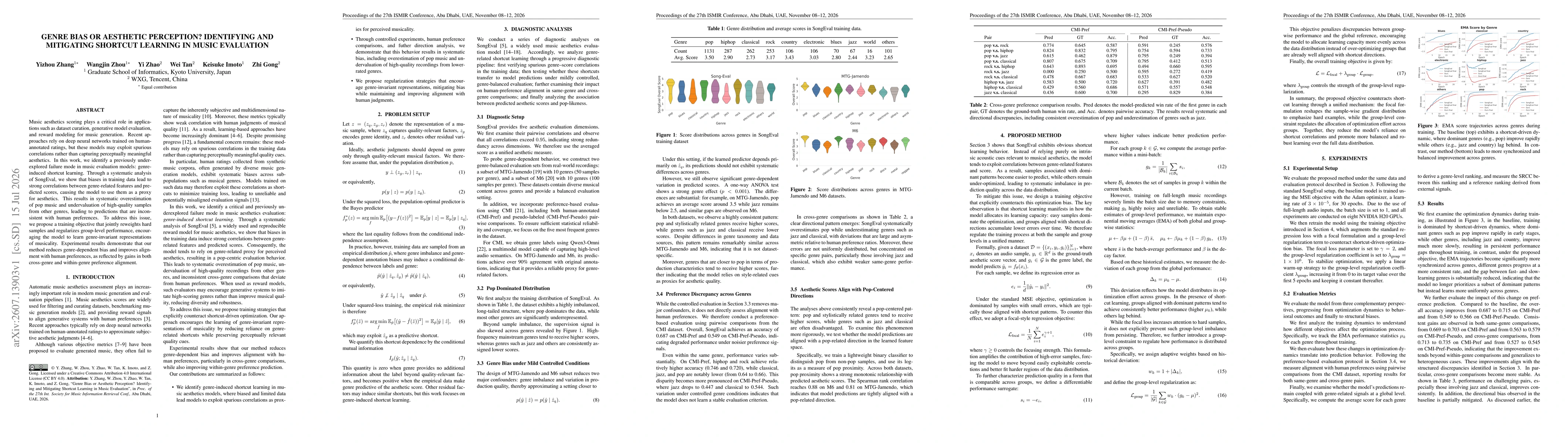 Thumbnail for Genre Bias or Aesthetic Perception? Identifying and Mitigating Shortcut Learning in Music Evaluation