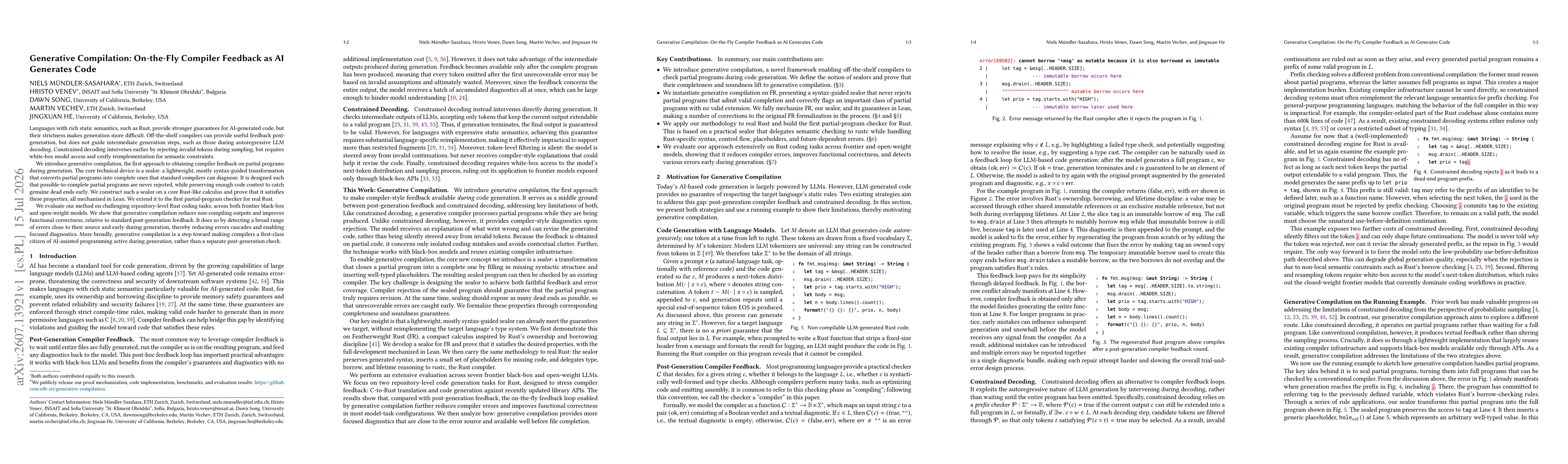 Thumbnail for Generative Compilation: On-the-Fly Compiler Feedback as AI Generates Code
