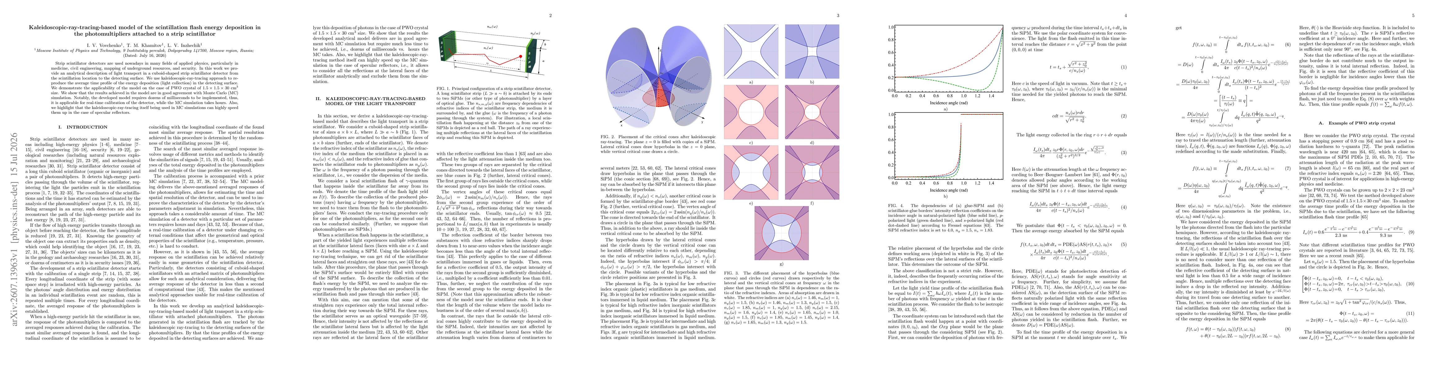Thumbnail for Kaleidoscopic-ray-tracing-based model of the scintillation flash energy deposition in the photomultipliers attached to a strip scintillator
