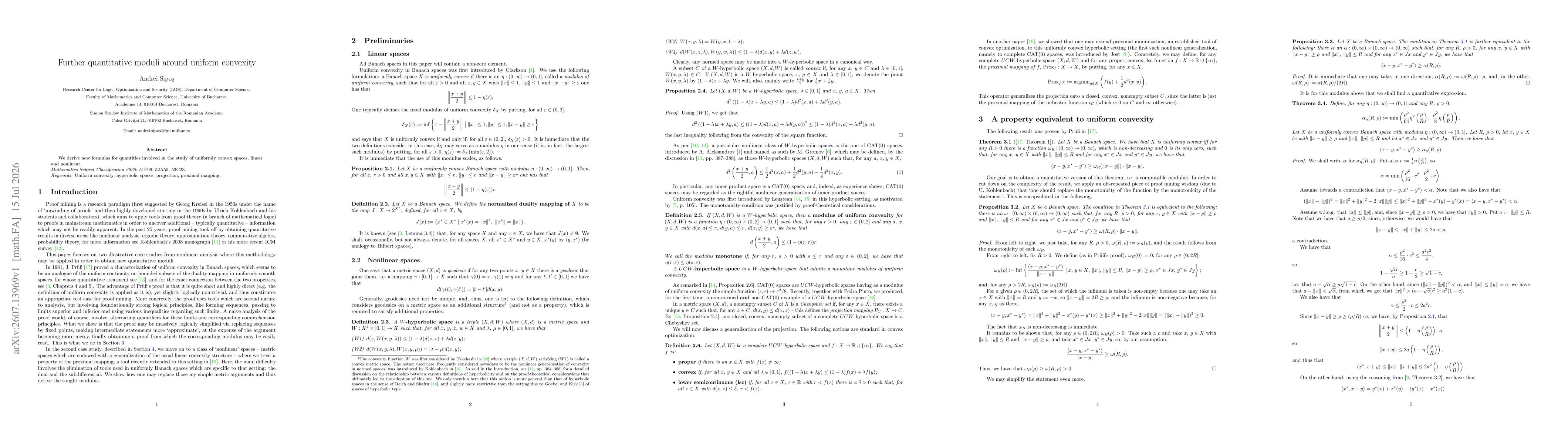 Thumbnail for Further quantitative moduli around uniform convexity