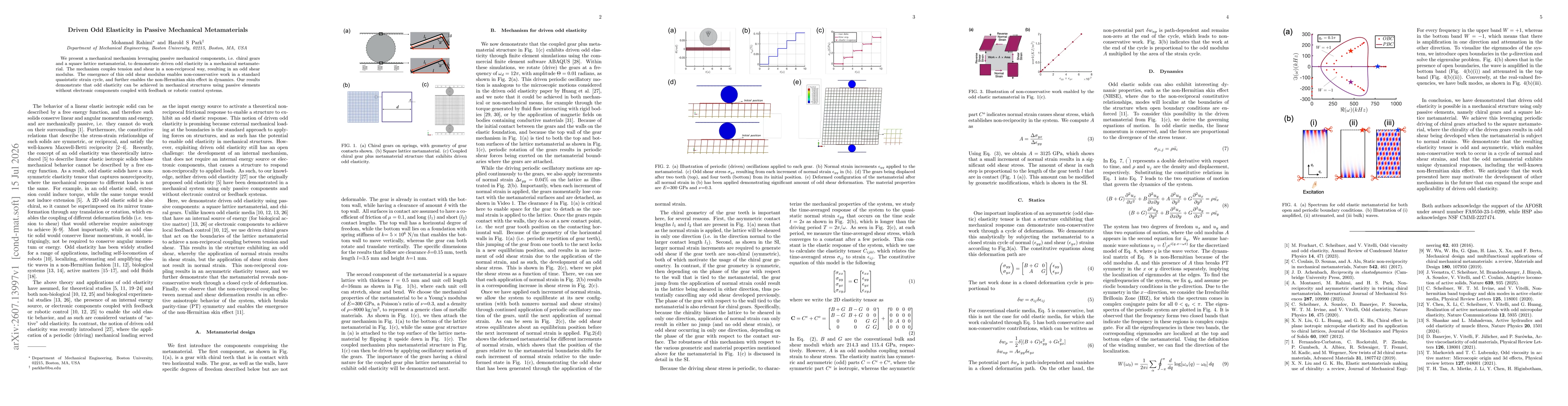 Thumbnail for Driven Odd Elasticity in Passive Mechanical Metamaterials