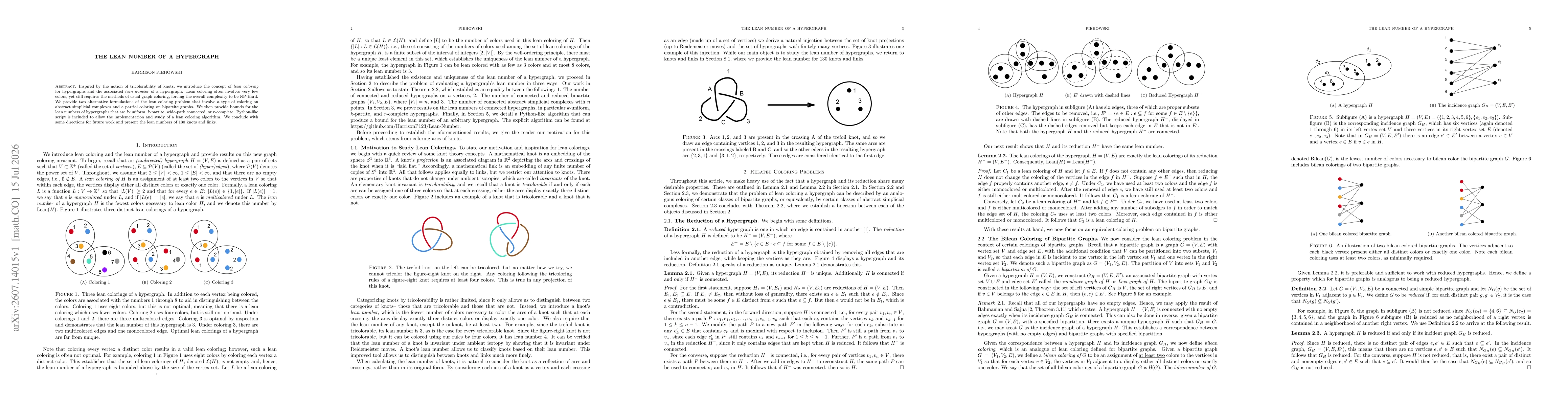 Thumbnail for The Lean Number of a Hypergraph