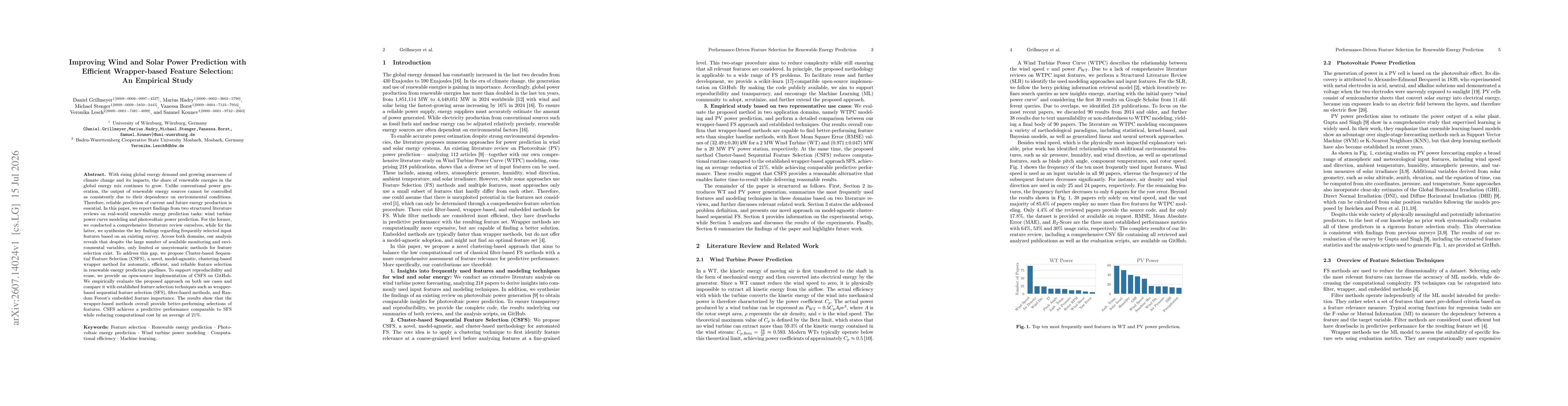 Thumbnail for Improving Wind and Solar Power Prediction with Efficient Wrapper-based Feature Selection: An Empirical Study