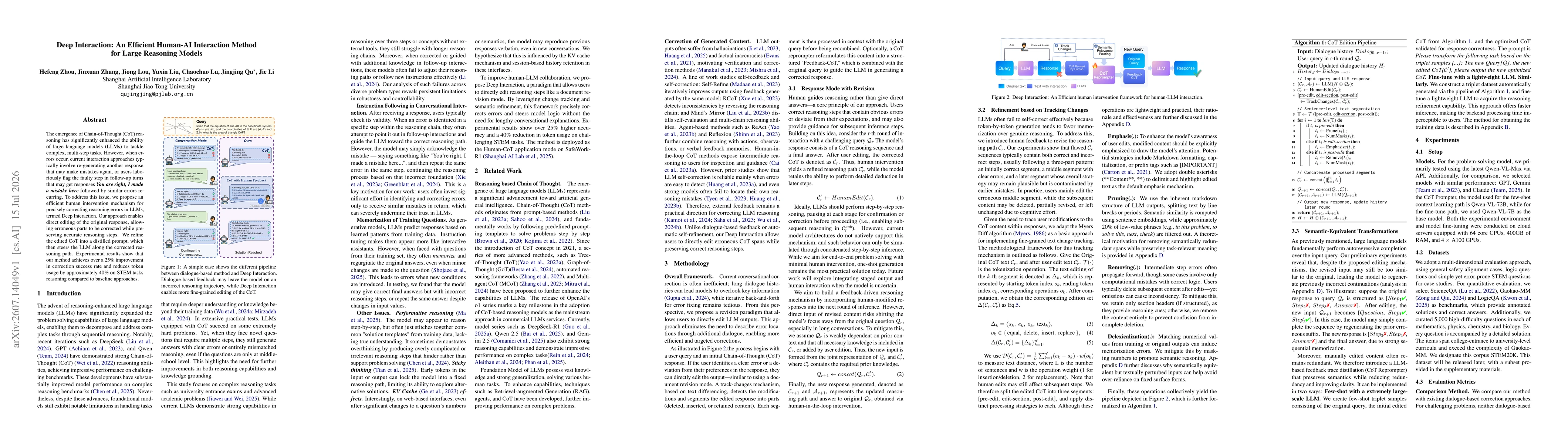 Thumbnail for Deep Interaction: An Efficient Human-AI Interaction Method for Large Reasoning Models