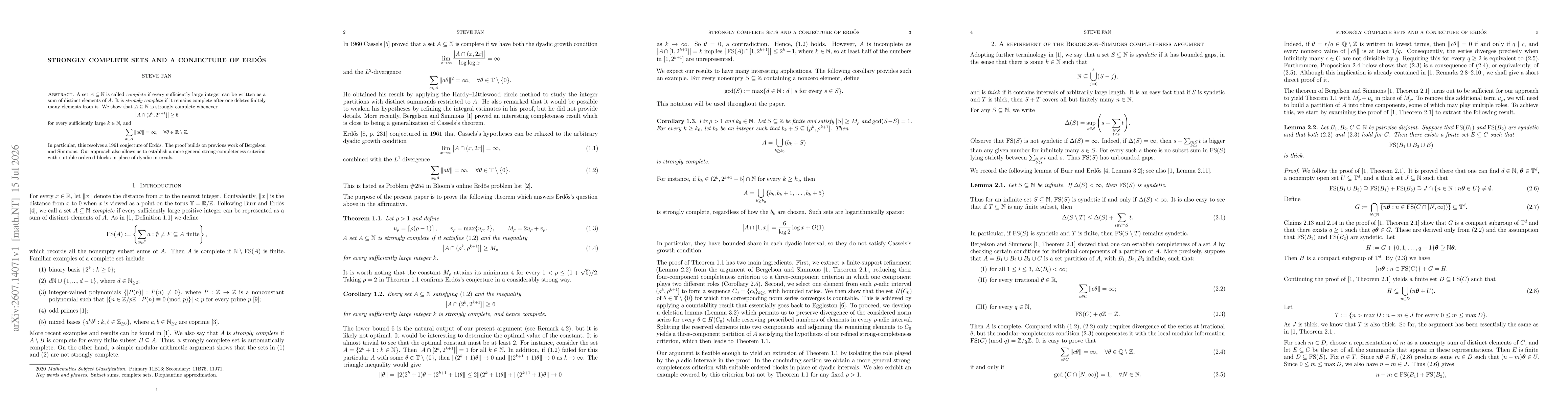 Thumbnail for Strongly complete sets and a conjecture of Erdős