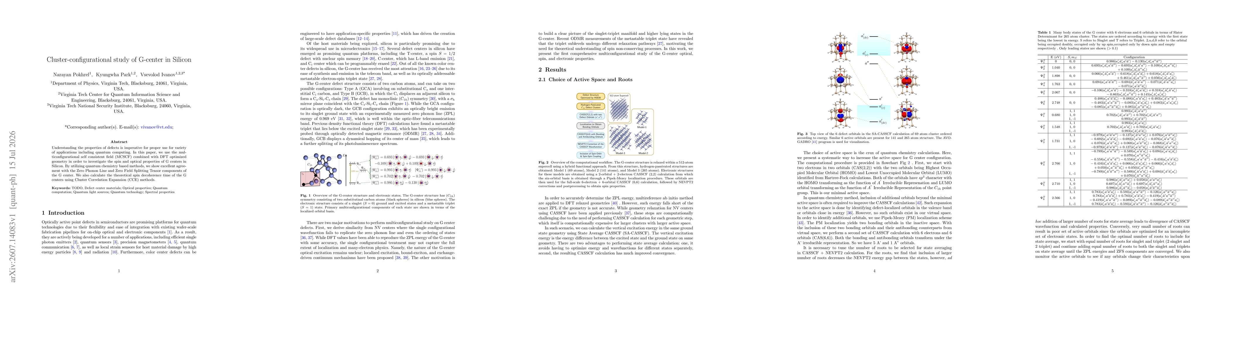 Thumbnail for Cluster-configurational study of G-center in Silicon