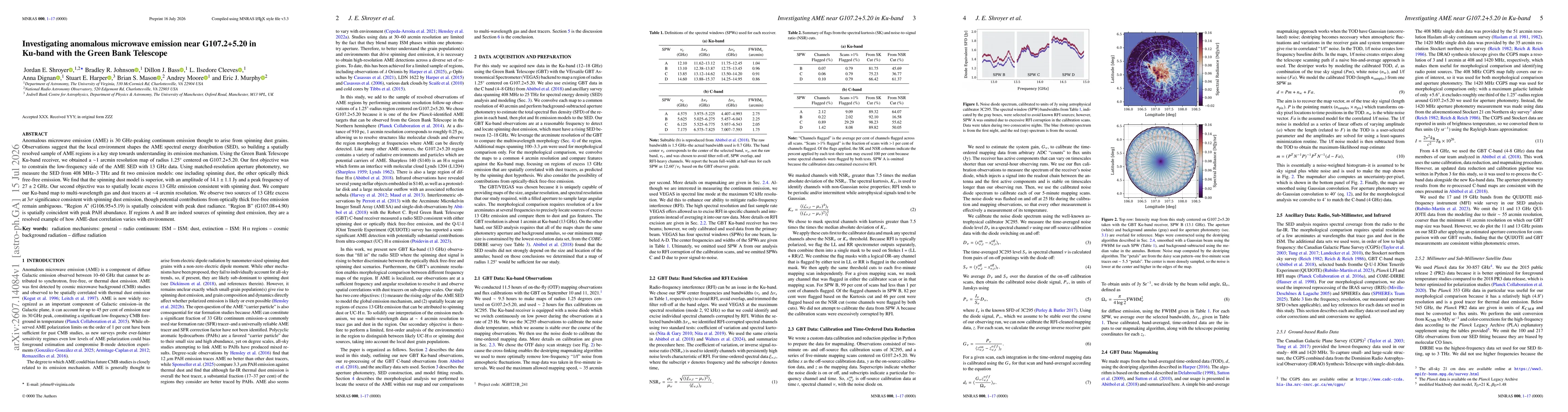 Thumbnail for Investigating anomalous microwave emission near G107.2+5.20 in Ku-band with the Green Bank Telescope