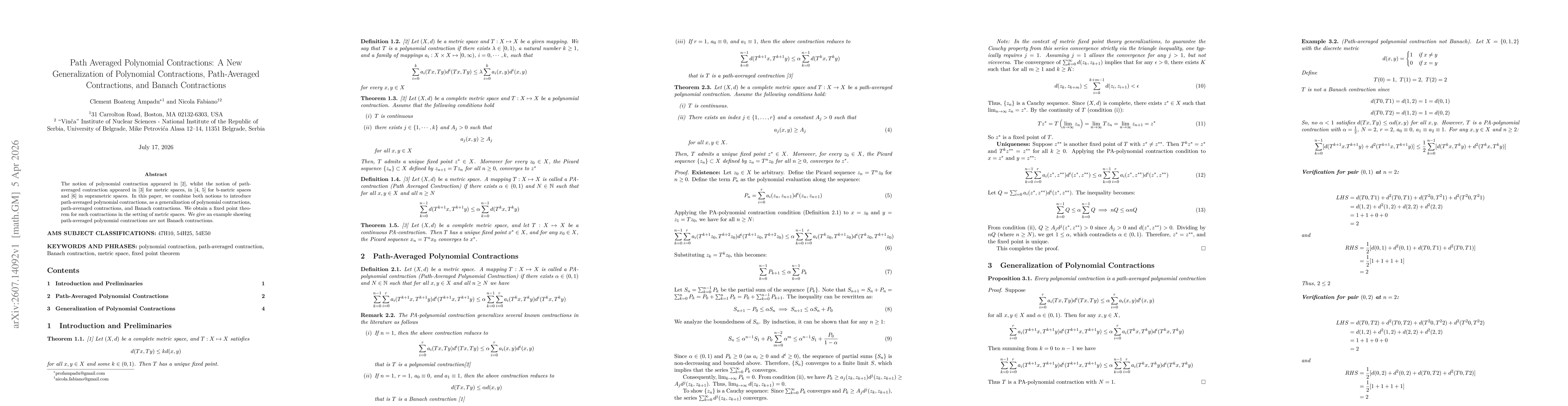 Thumbnail for Path Averaged Polynomial Contractions: A New Generalization of Polynomial Contractions, Path-Averaged Contractions, and Banach Contractions