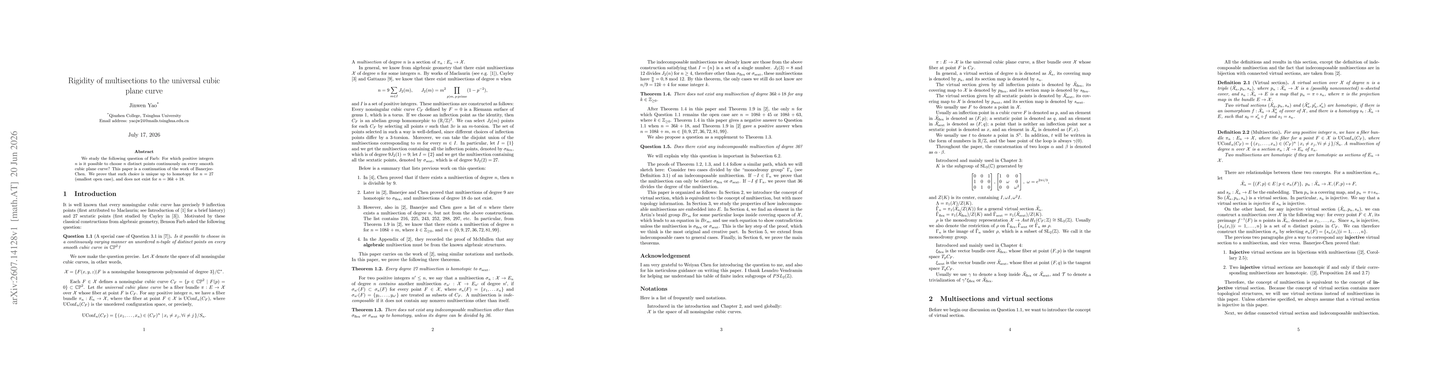 Thumbnail for Rigidity of multisections to the universal cubic plane curve