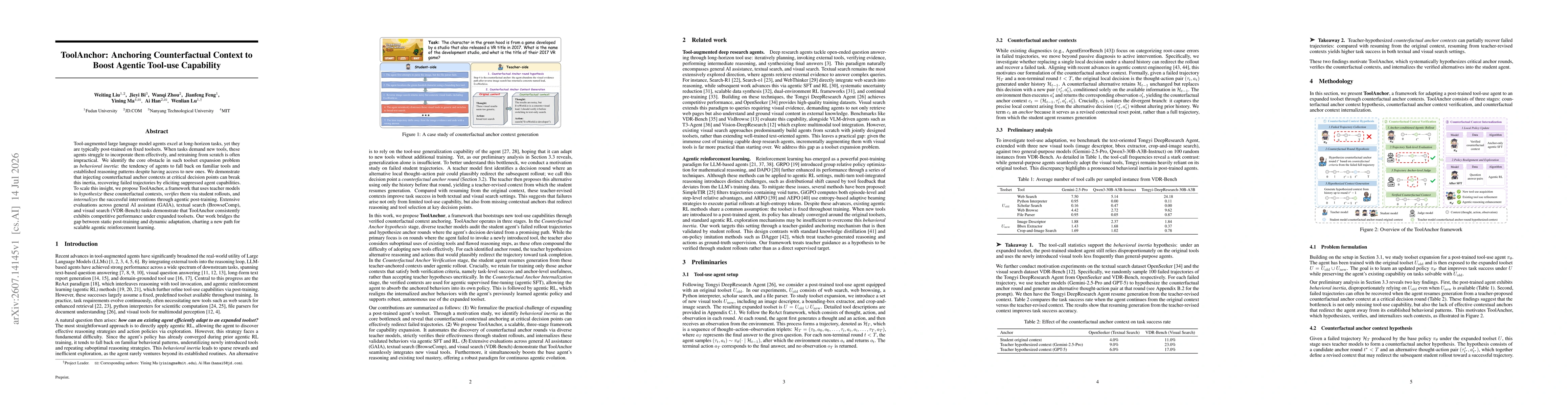 Thumbnail for ToolAnchor: Anchoring Counterfactual Context to Boost Agentic Tool-use Capability