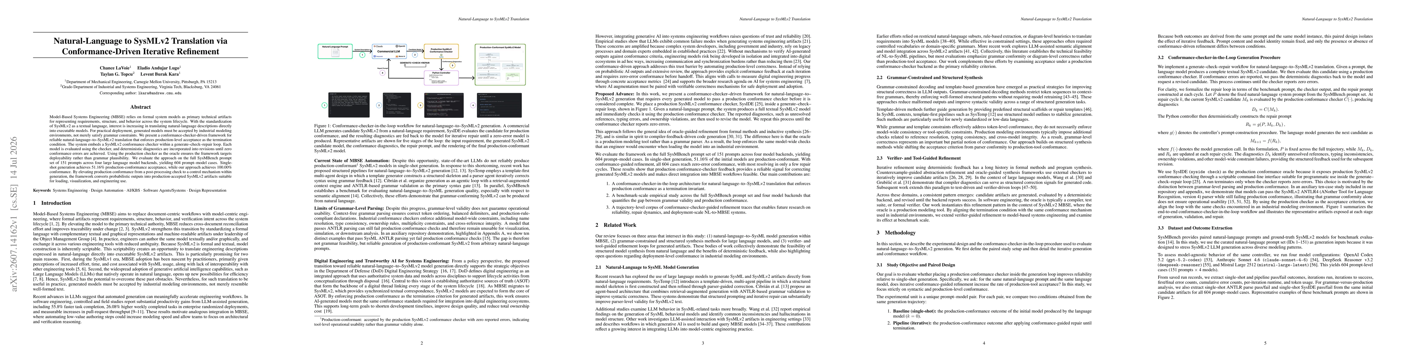 Thumbnail for Natural-Language to SysMLv2 Translation via Conformance-Driven Iterative Refinement