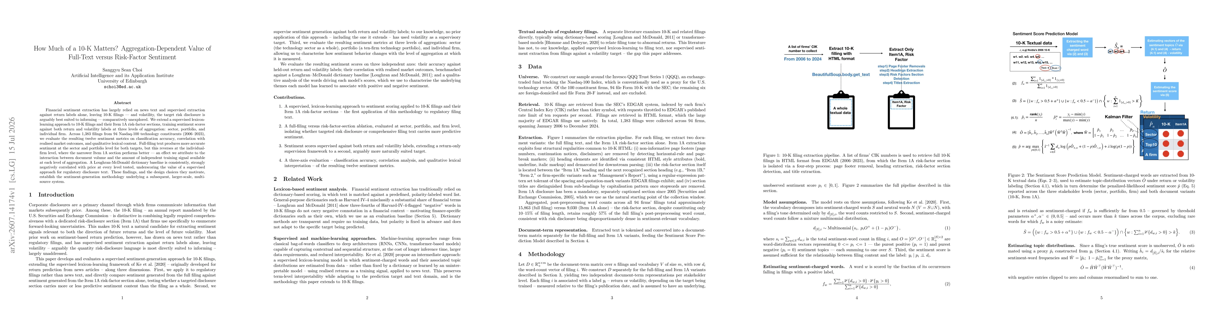 Thumbnail for How Much of a 10-K Matters? Aggregation-Dependent Value of Full-Text versus Risk-Factor Sentiment