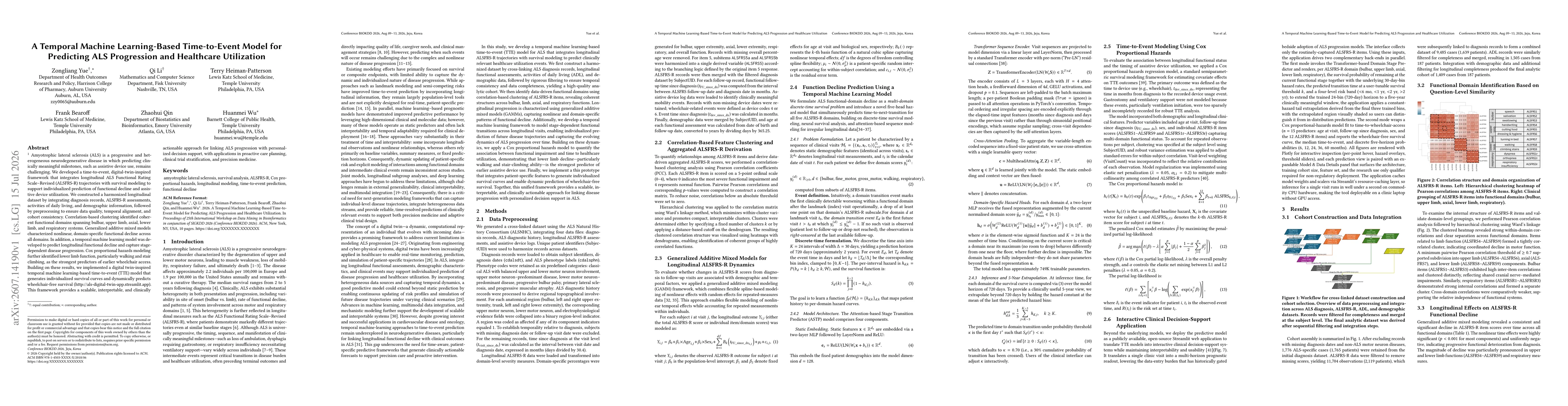 Thumbnail for A Temporal Machine Learning-Based Time-to-Event Model for Predicting ALS Progression and Healthcare Utilization