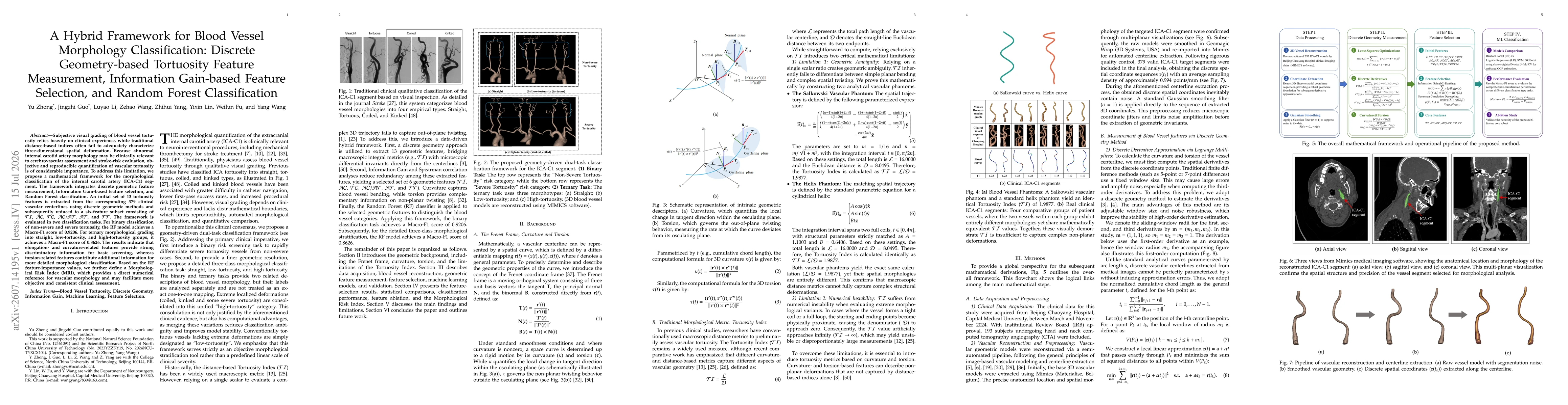 Thumbnail for A Hybrid Framework for Blood Vessel Morphology Classification: Discrete Geometry-based Tortuosity Feature Measurement, Information Gain-based Feature Selection, and Random Forest Classification
