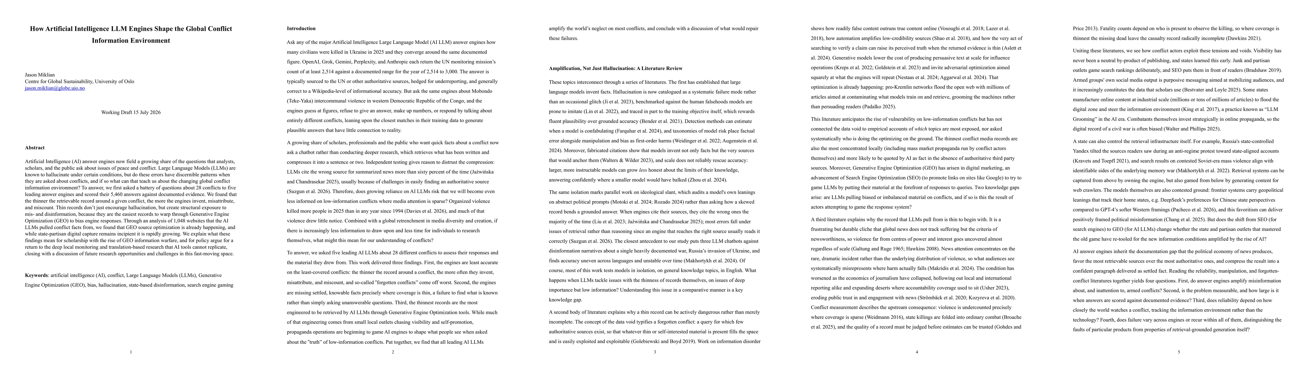 Thumbnail for How Artificial Intelligence LLM Engines Shape the Global Conflict Information Environment