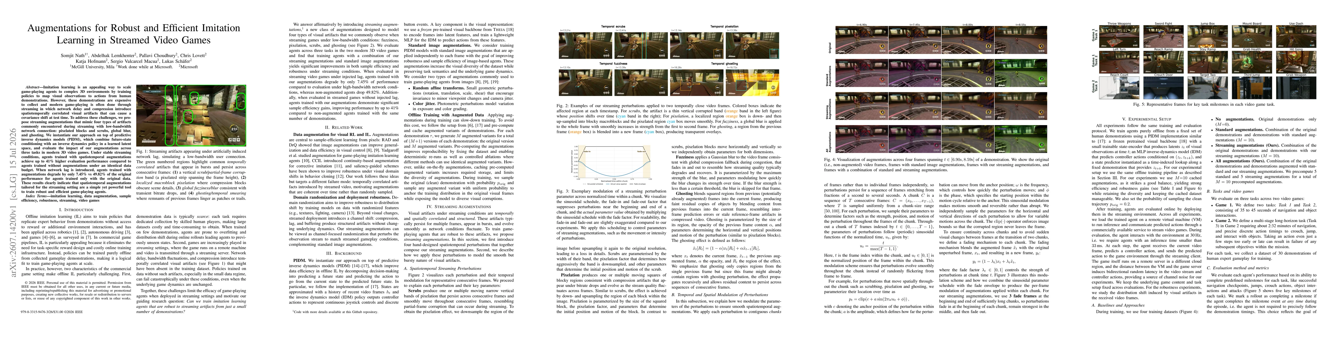 Thumbnail for Augmentations for Robust and Efficient Imitation Learning in Streamed Video Games
