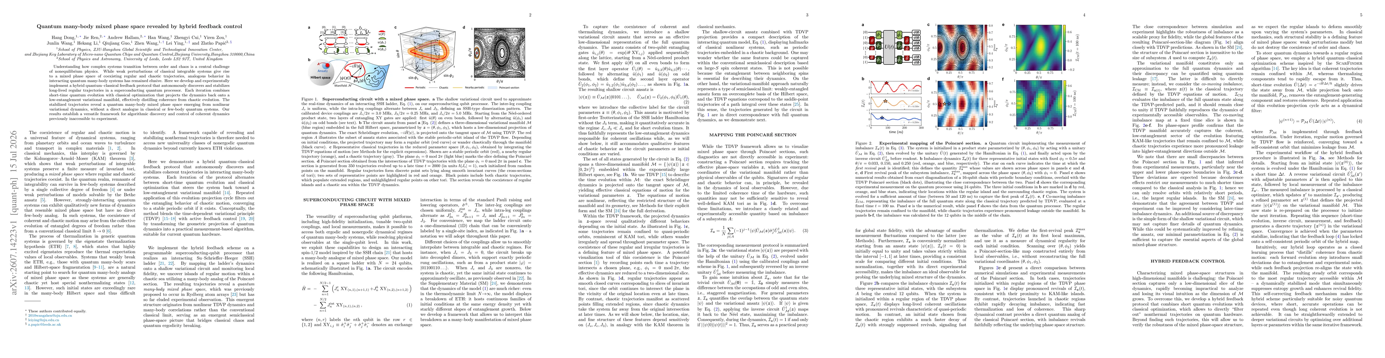 Thumbnail for Quantum many-body mixed phase space revealed by hybrid feedback control