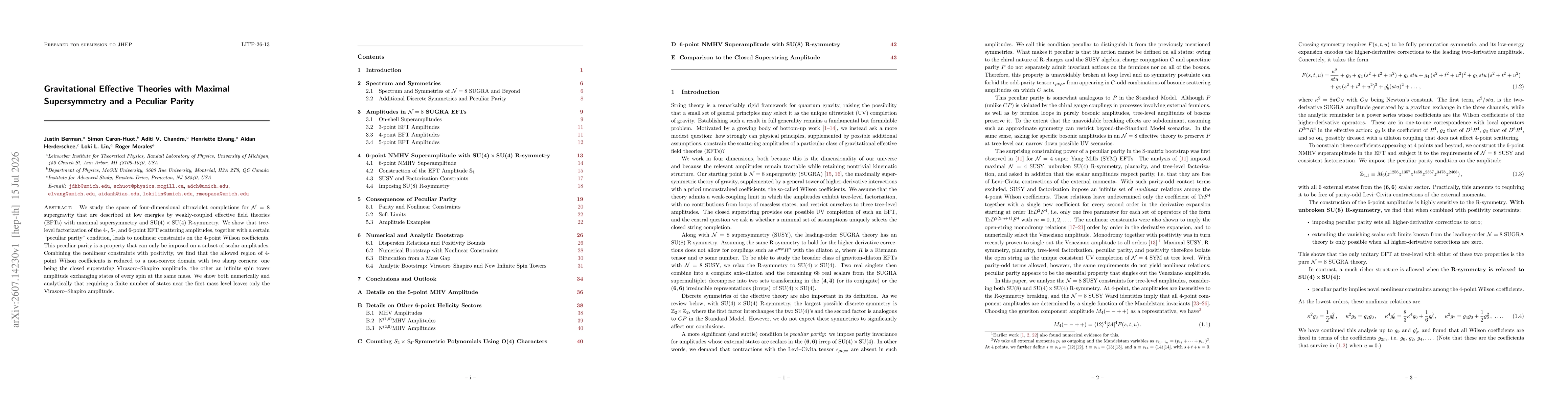 Thumbnail for Gravitational Effective Theories with Maximal Supersymmetry and a Peculiar Parity