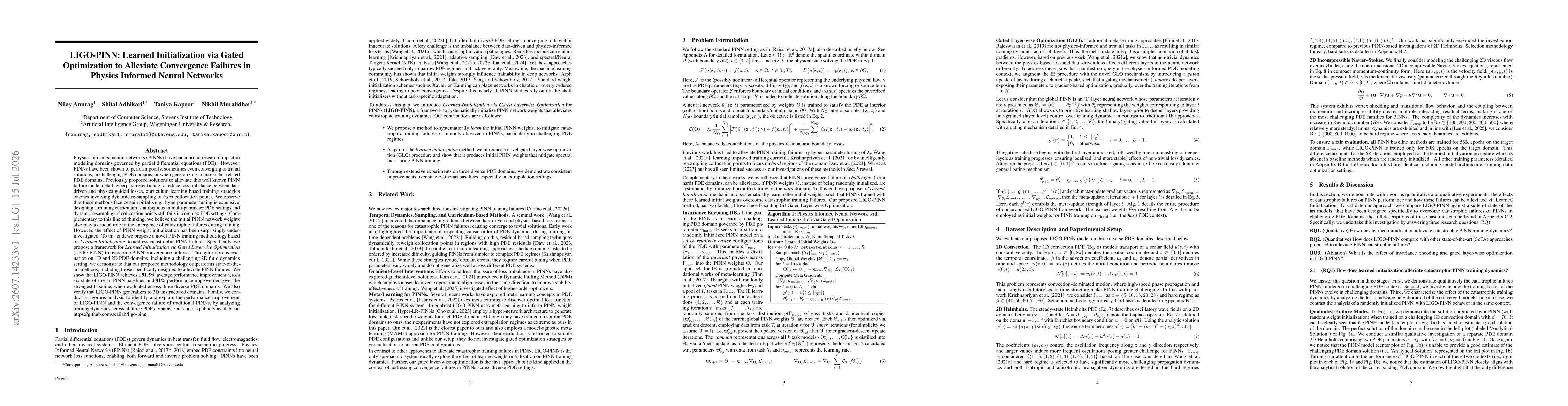 Thumbnail for LIGO-PINN: Learned Initialization via Gated Optimization to Alleviate Convergence Failures in Physics Informed Neural Networks