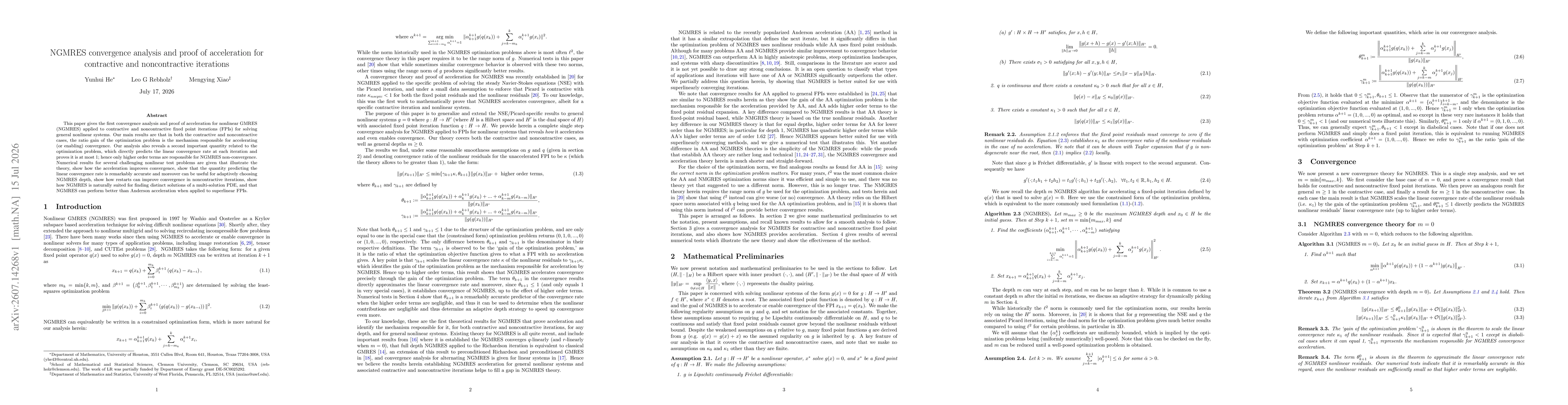 Thumbnail for NGMRES convergence analysis and proof of acceleration for contractive and noncontractive iterations