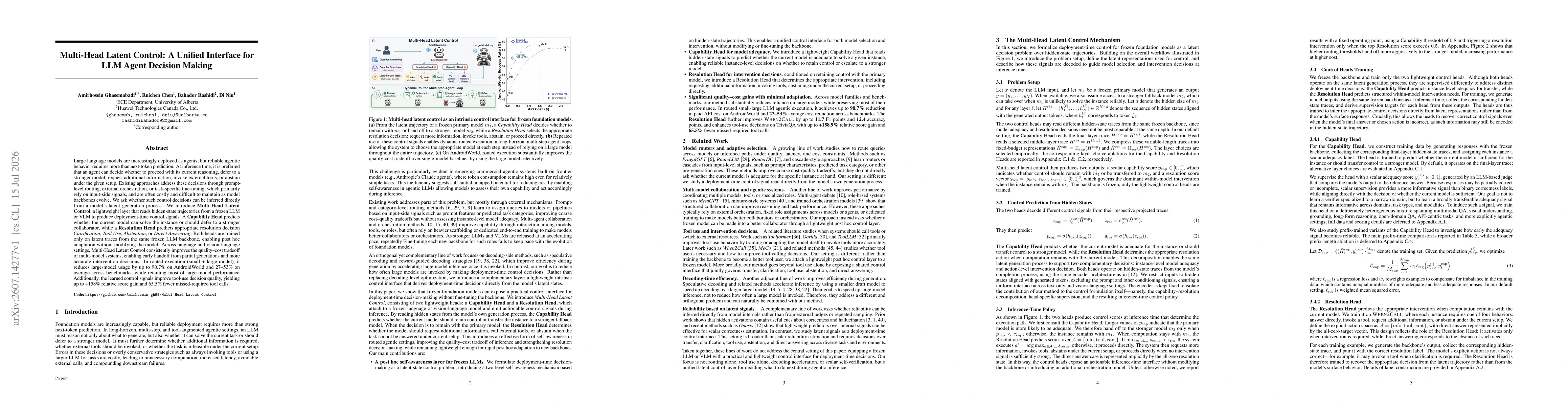 Thumbnail for Multi-Head Latent Control: A Unified Interface for LLM Agent Decision Making