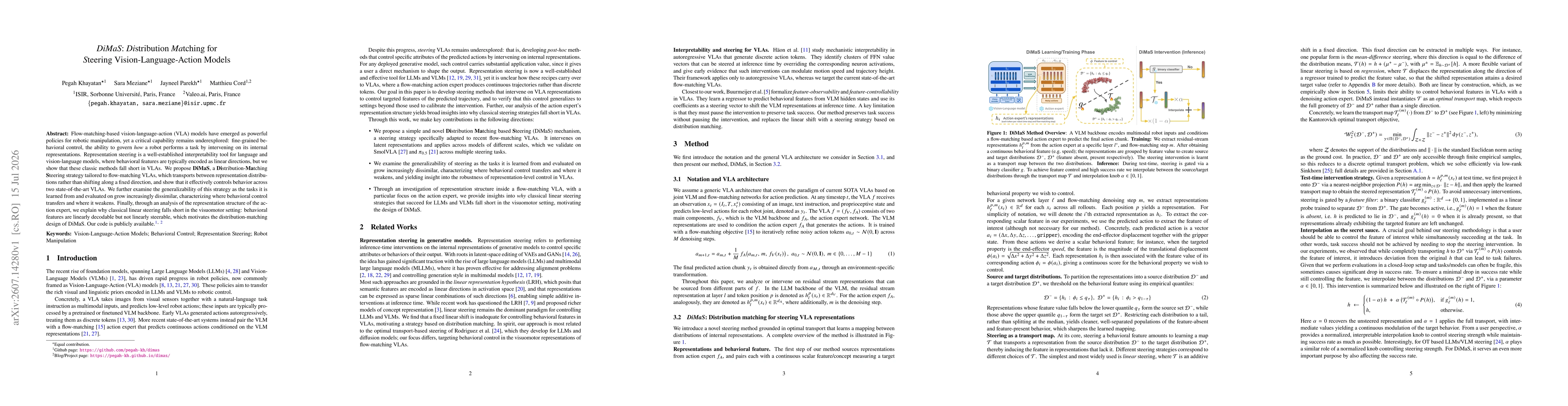 Thumbnail for DiMaS: Distribution Matching for Steering Vision-Language-Action Models