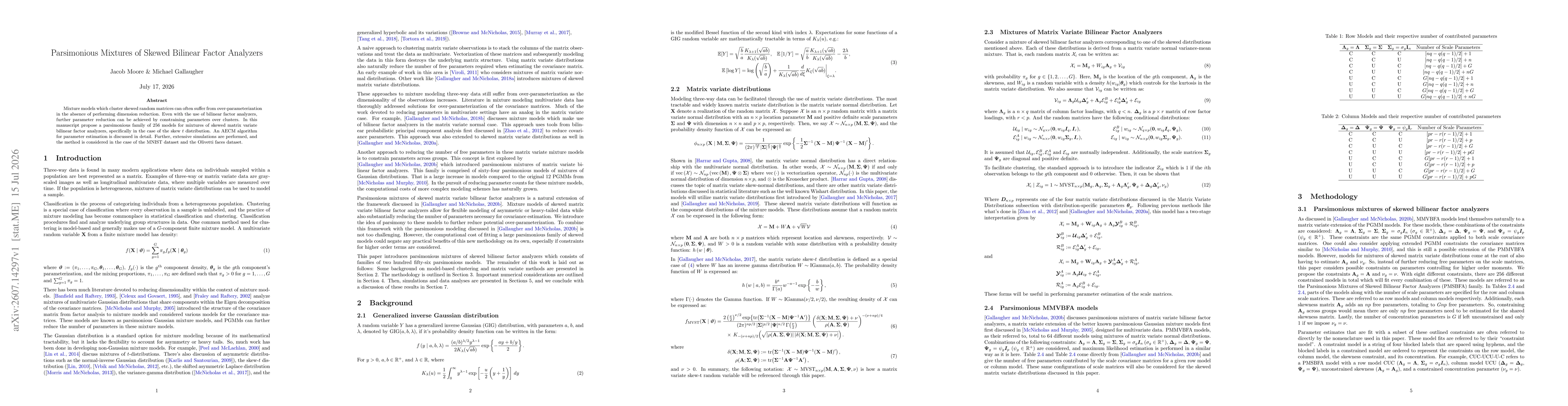 Thumbnail for Parsimonious Mixtures of Skewed Bilinear Factor Analyzers