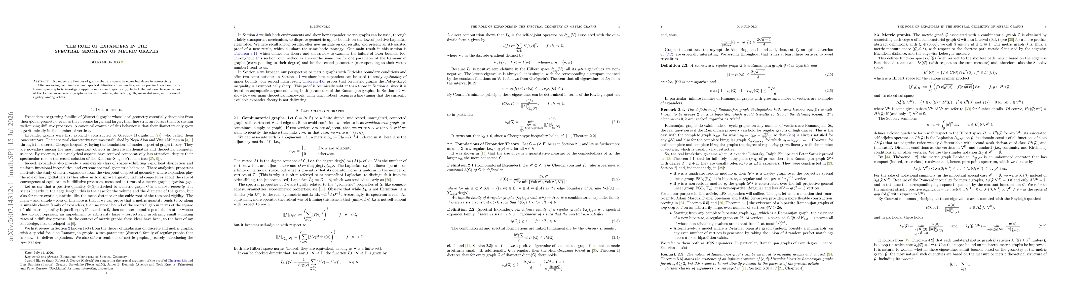 Thumbnail for The role of expanders in the spectral geometry of metric graphs