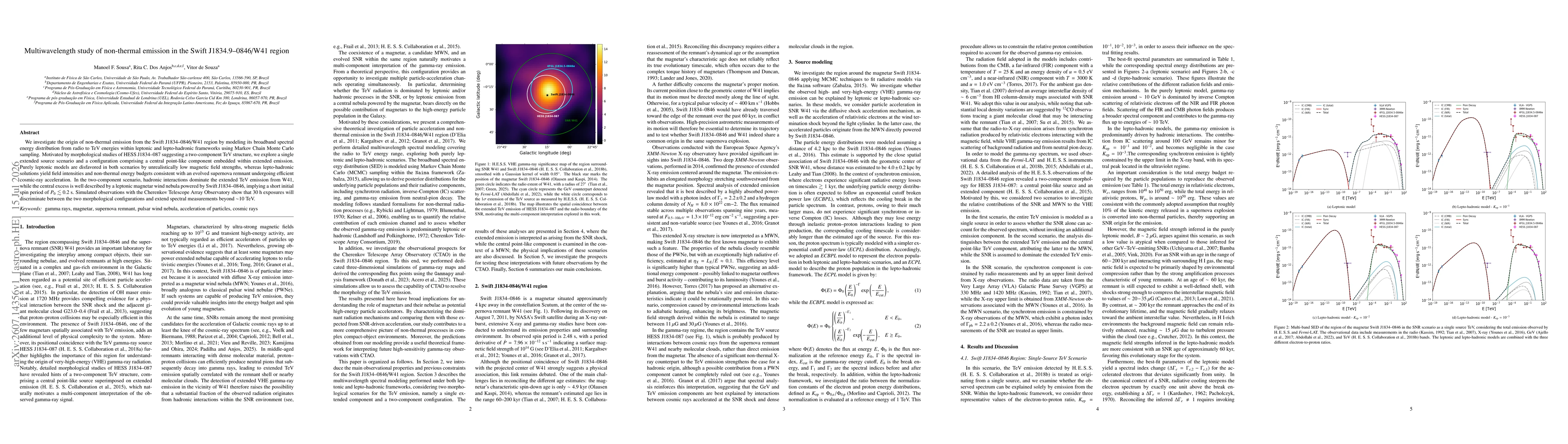 Thumbnail for Multiwavelength study of non-thermal emission in the Swift J1834.9-0846/W41 region