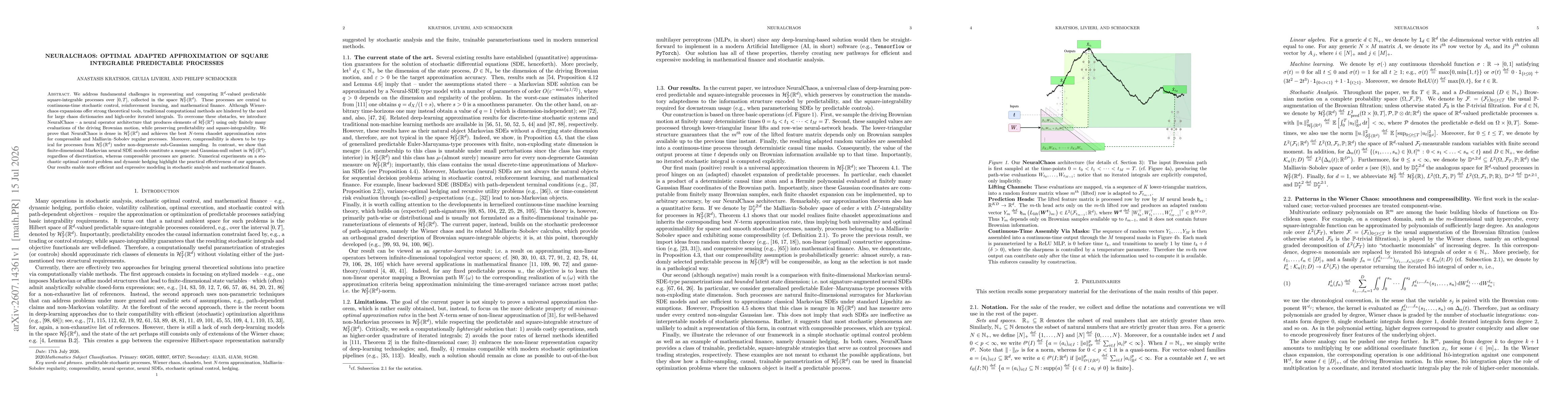 Thumbnail for NeuralChaos: Optimal Adapted Approximation of Square Integrable Predictable Processes