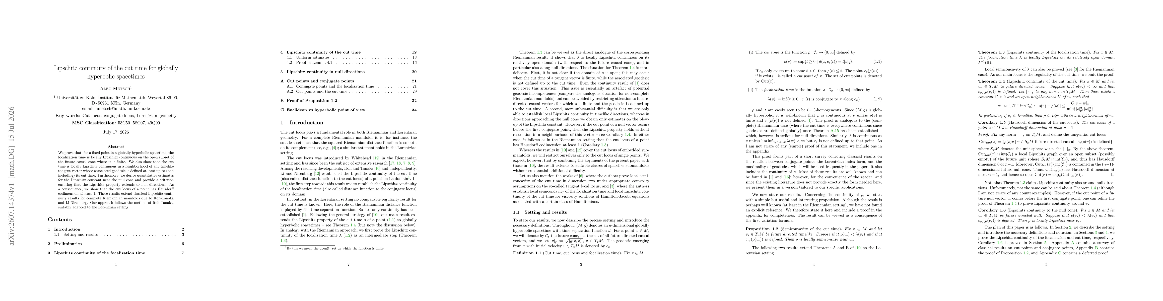 Thumbnail for Lipschitz continuity of the cut time for globally hyperbolic spacetimes