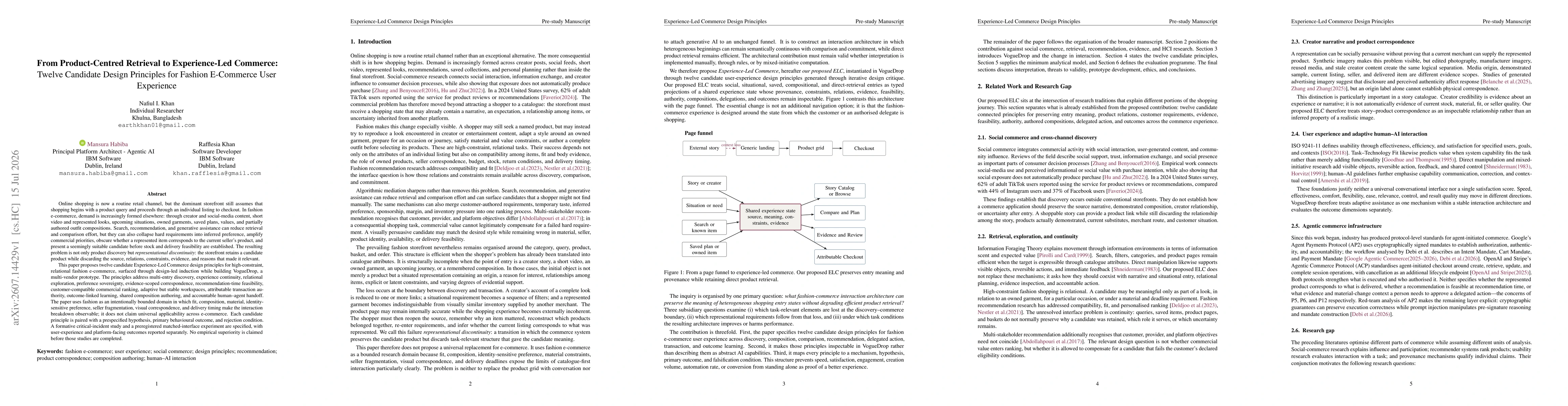Thumbnail for From Product-Centred Retrieval to Experience-Led Commerce:Twelve Candidate Design Principles for Fashion E-Commerce User Experience
