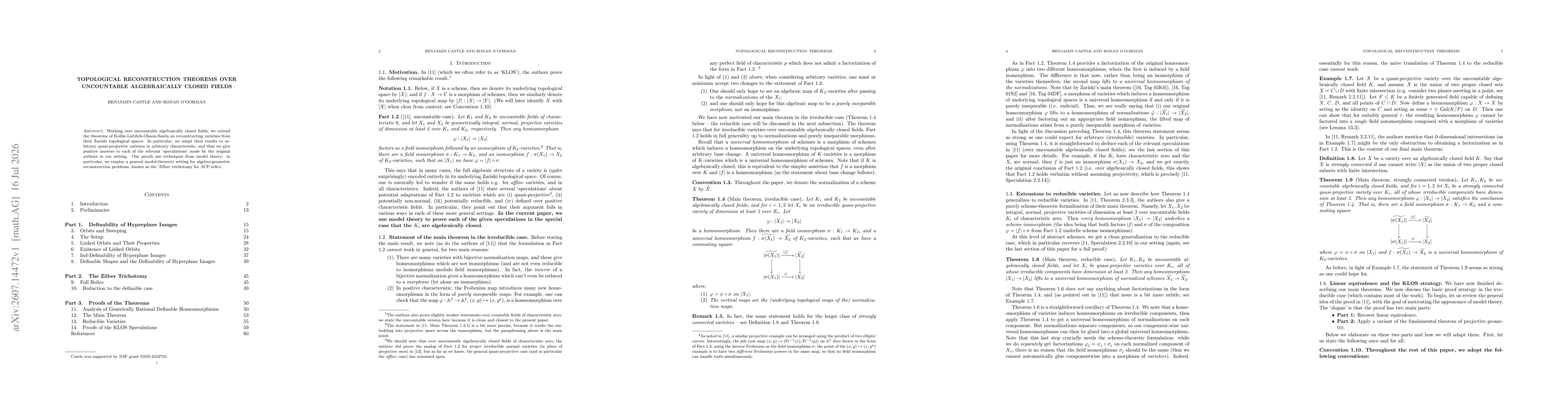 Thumbnail for Topological reconstruction theorems over uncountable algebraically closed fields