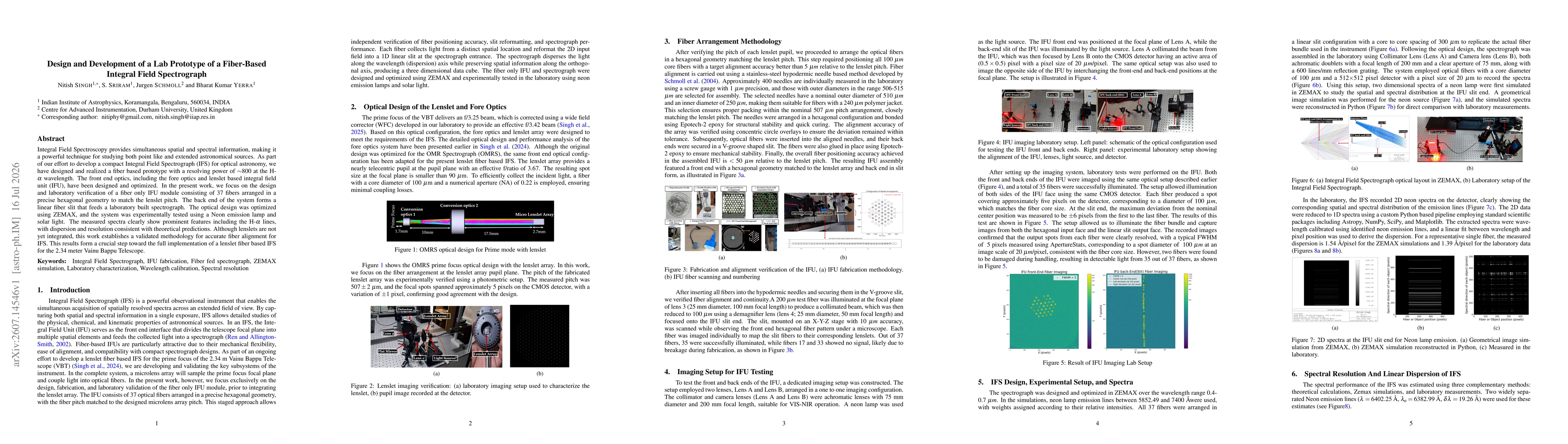 Thumbnail for Design and Development of a Lab Prototype of a Fiber-Based Integral Field Spectrograph
