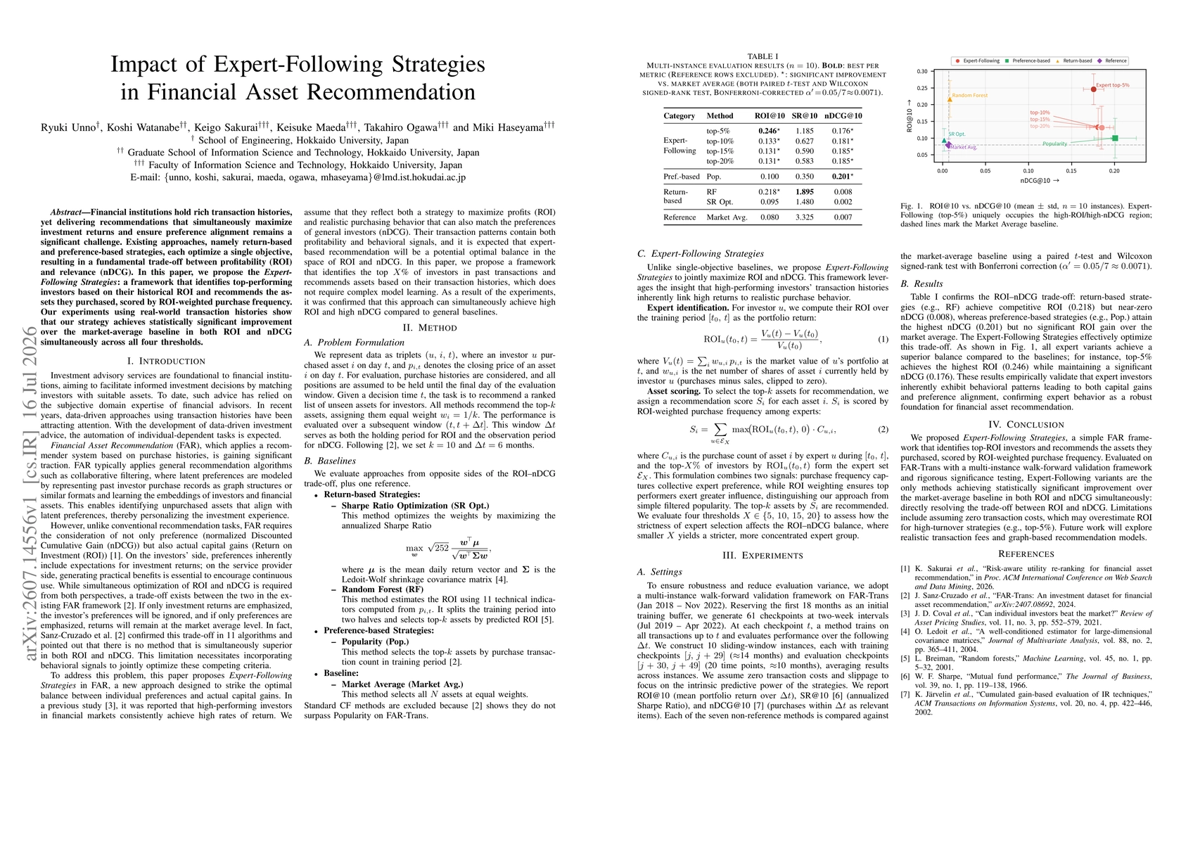 Thumbnail for Impact of Expert-Following Strategies in Financial Asset Recommendation