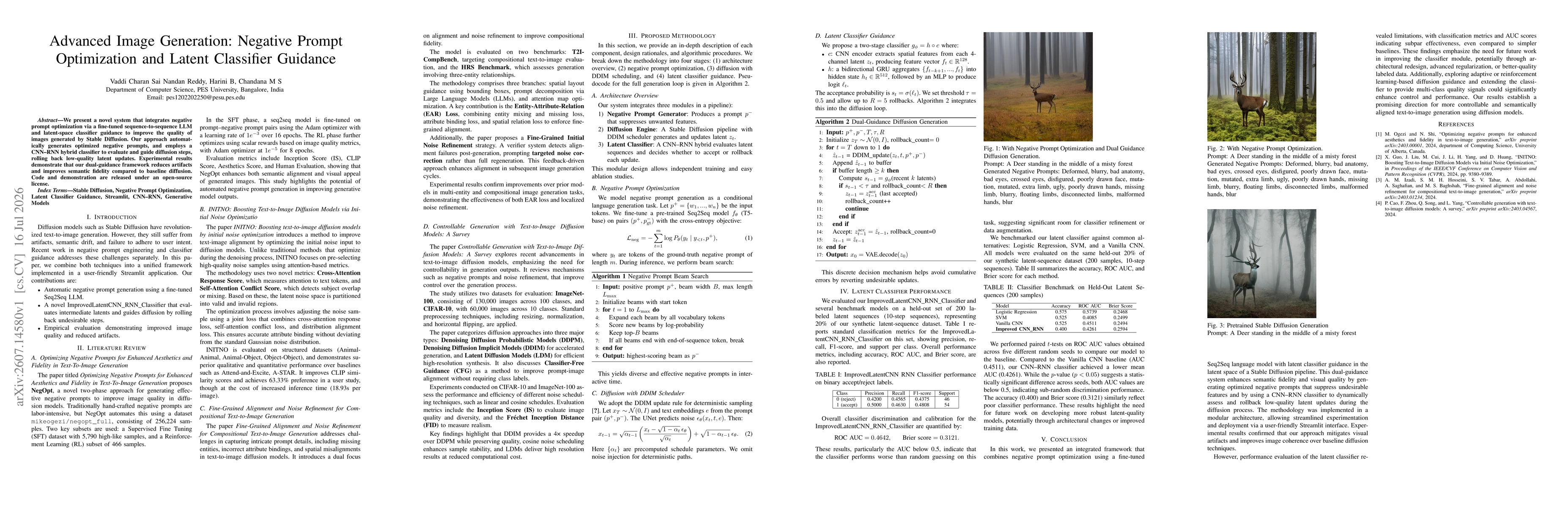 Thumbnail for Advanced Image Generation: Negative Prompt Optimization and Latent Classifier Guidance
