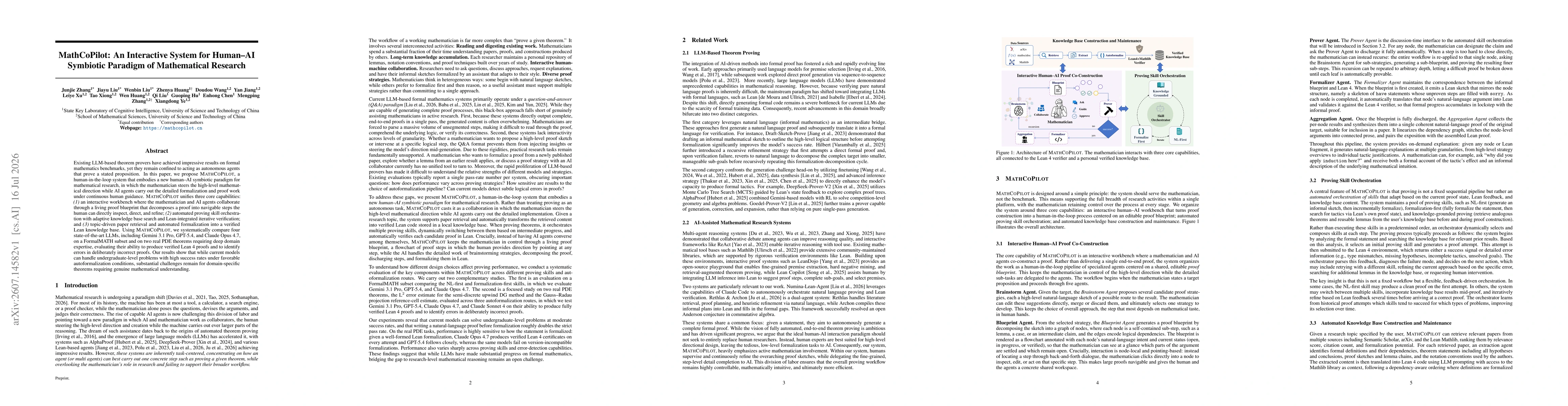 Thumbnail for MathCoPilot: An Interactive System for Human-AI Symbiotic Paradigm of Mathematical Research