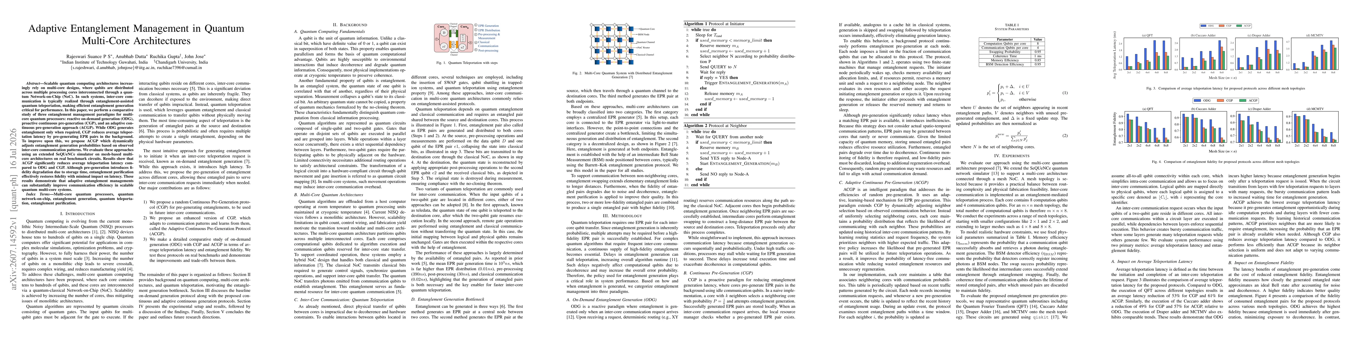 Thumbnail for Adaptive Entanglement Management in Quantum Multi-Core Architectures