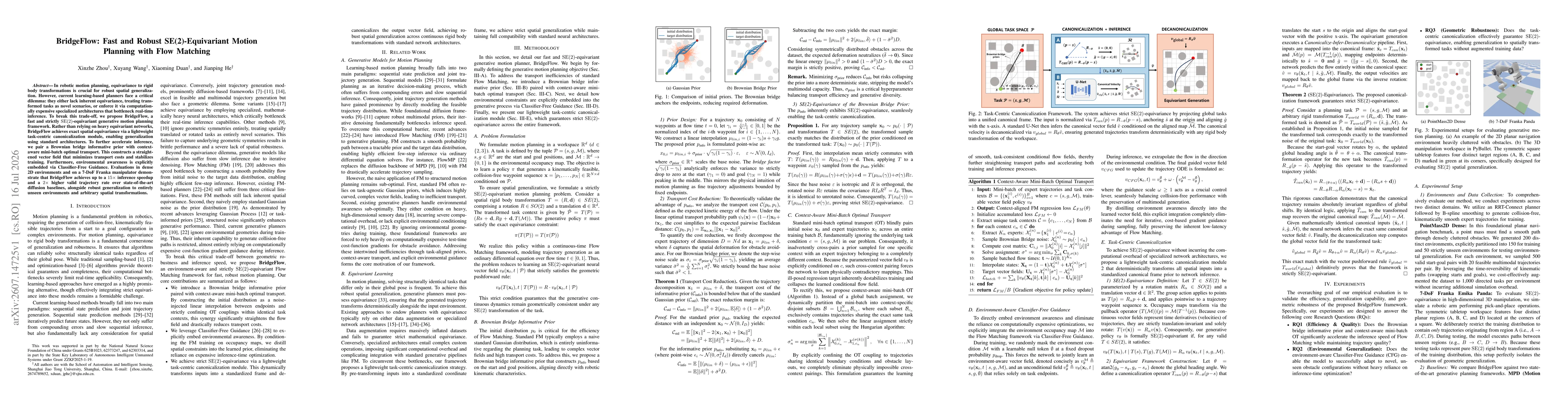 Thumbnail for BridgeFlow: Fast and Robust SE(2)-Equivariant Motion Planning with Flow Matching